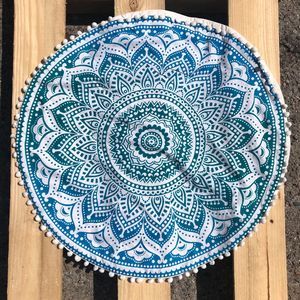 Mandala Cotton Ombre Print Round Pillow Cover